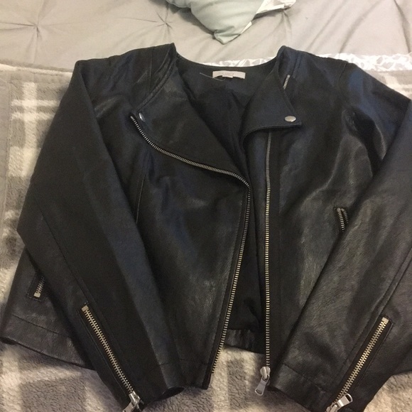 Ann Taylor Loft Petite Faux Leather Moto Jacket - Picture 2 of 6